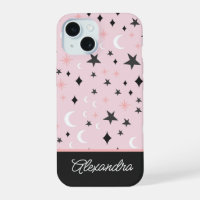 Pink And Black Celestial Moon Stars Script Name