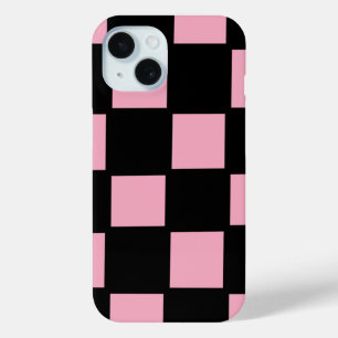 Pink and Black Check iPhone 15 Case