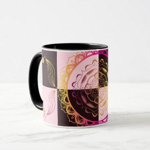Pink and Black Checkerboard, Mystic Graphic Art  Mug