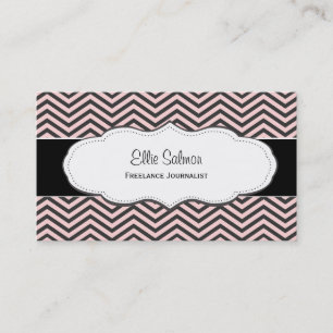 Pink and Black Chevron Classy Business Cards