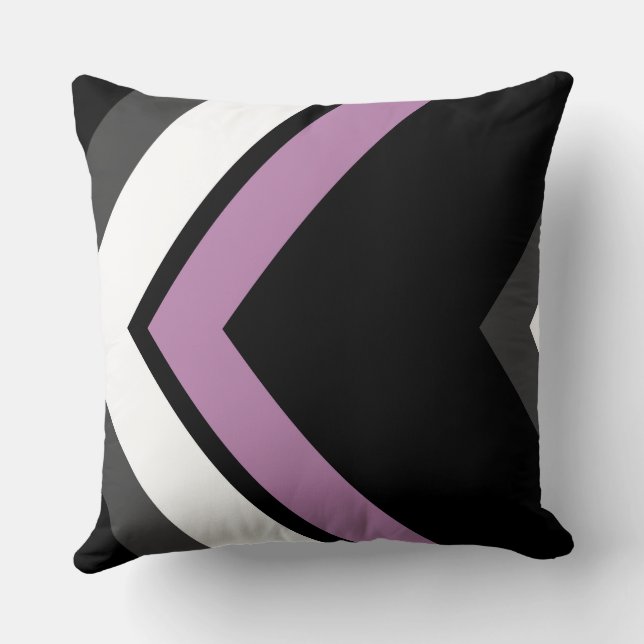 Pink and Black Chevron Pattern Cushion (Back)
