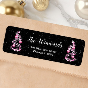 Pink and Black Christmas Ornament