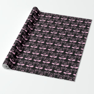 Pink and Black Coquette Bow Wrapping Paper
