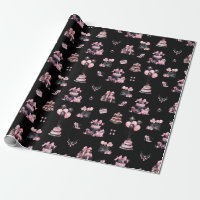 Pink and Black Couture Fashion Birthday Pattern