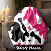 Pink and Black Cow Print