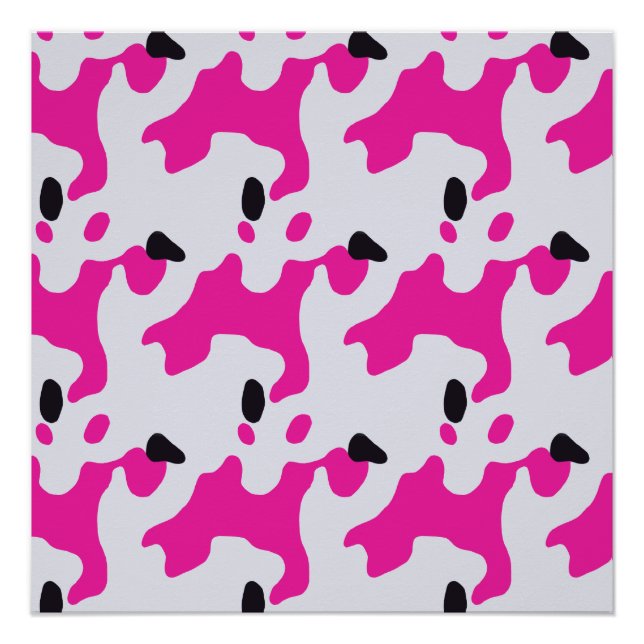 Pink and Black Cow Print Pattern (Front)