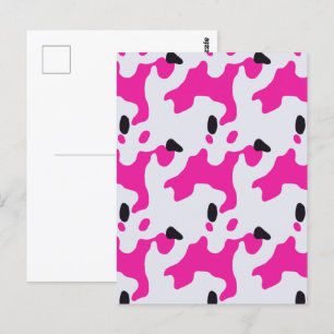 Pink and Black Cow Print  Postcard