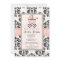 Pink and Black Damask Baby Shower Invitations