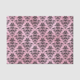 Pink and Black Damask Tissue Paper