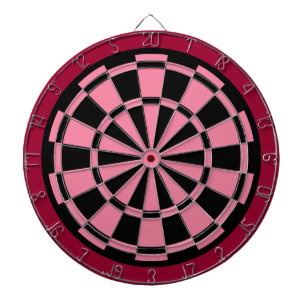 Pink And Black Design With Black and Maroon Border Dartboard