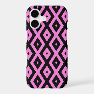 Pink and black diamond pattern