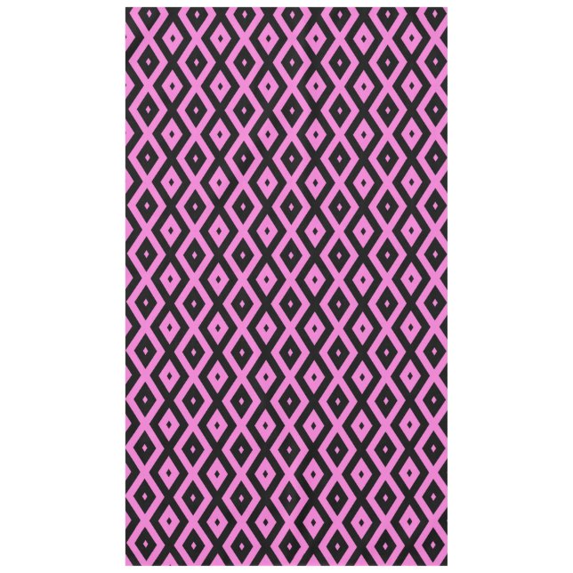 Pink and black diamond pattern tablecloth (Front)