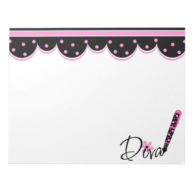Pink and Black Diva Notepad (Front)