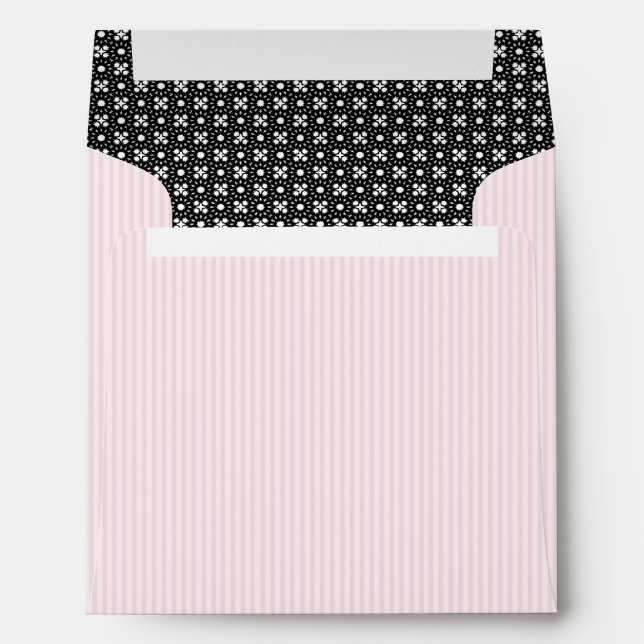 Pink and Black Dots and Stripes envelope (Back (Bottom))