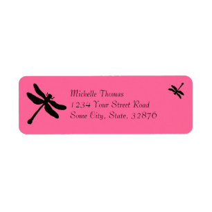 Pink and Black Dragonfly Wedding