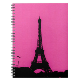 Pink and black Eiffel Tower Notebook