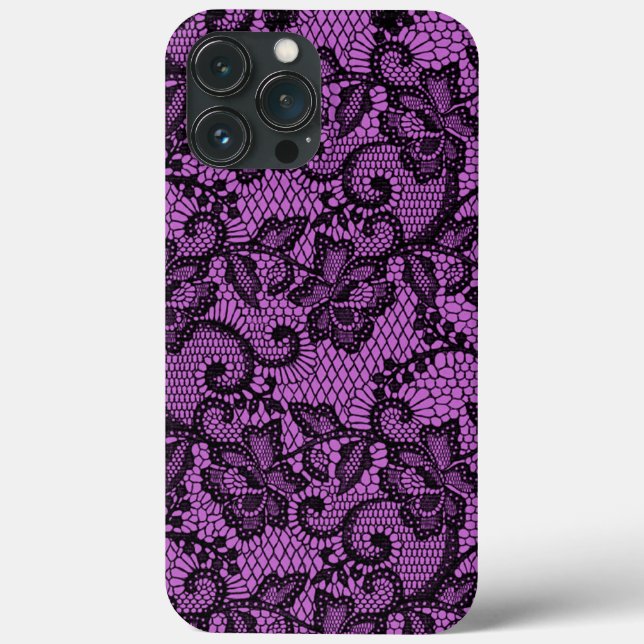 Pink And Black Faux Lace  Case-Mate iPhone Case (Back)