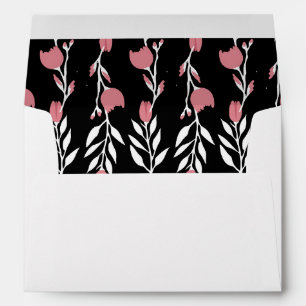 Pink and Black Floral Envelope