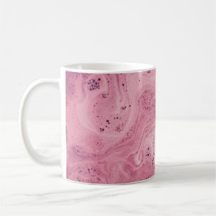 Pink and black floral textile coffee mug