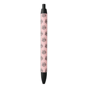 Pink and Black Flower Pattern Pen