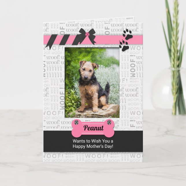 Pink and Black from the Dog Mother's Day Photo Card (Front)