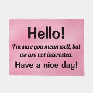 Pink and Black Funny Rude Quote Doormat