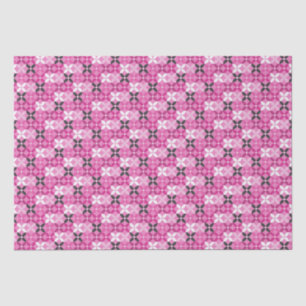 Pink and Black Geometric pattern Birthday Tissue Paper