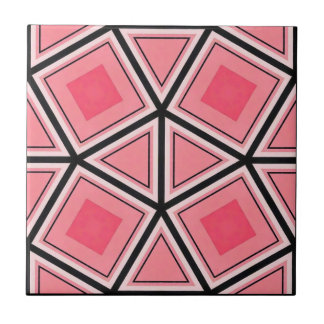 Pink and Black Geometric Tile