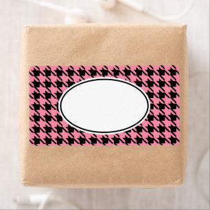 Pink and Black Gingham Label
