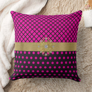 Pink and Black Glam Cushion