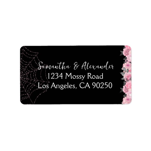 Pink and Black Gothic Return Address Label (Front)