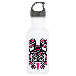 Pink and Black Haida Spirit Tree Frog 532 Ml Water Bottle