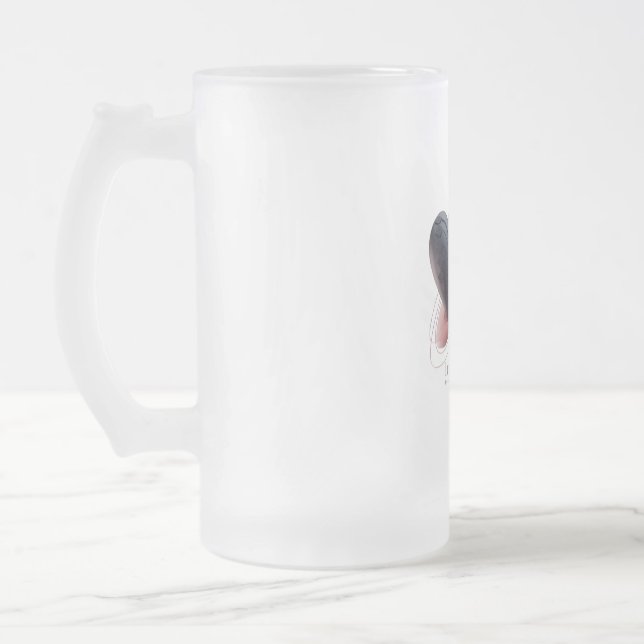 Pink and Black Heartbeat Mug (Left)