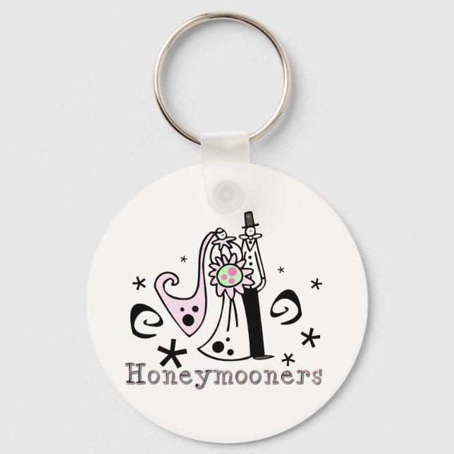 Pink and Black Honeymooners Key Ring (Front)