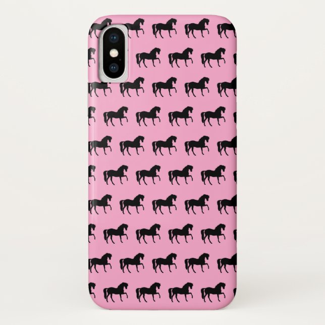 Pink and Black Horse Scarf Case-Mate iPhone Case (Back)