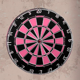 Pink and black ladies dartboard