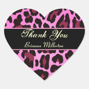 Pink and Black Leopard Party Sticker
