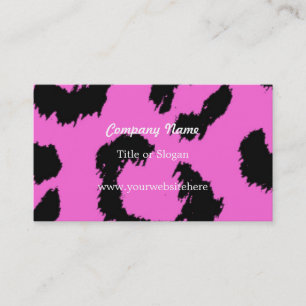 Pink and Black Leopard Pattern Business Card