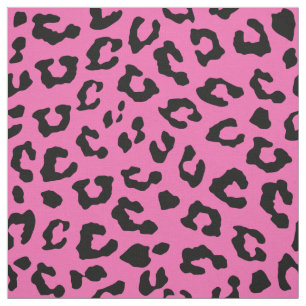 Pink and Black Leopard Print Fabric