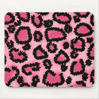 Pink and Black Leopard Print Pattern. Mouse Mat