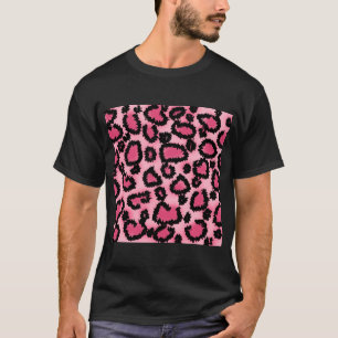 Pink and Black Leopard Print Pattern. T-Shirt