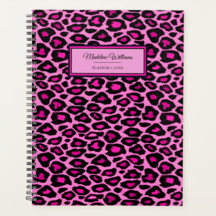 Pink and Black Leopard Print   Personalised Planner