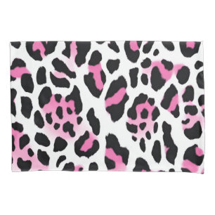 Pink And Black Leopard Spots Animal Print Pillowcase