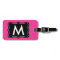 Pink and black luggage tag | Personalise monogram