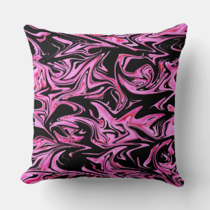 Pink And Black Marble Big Throw Cushion. Cushion