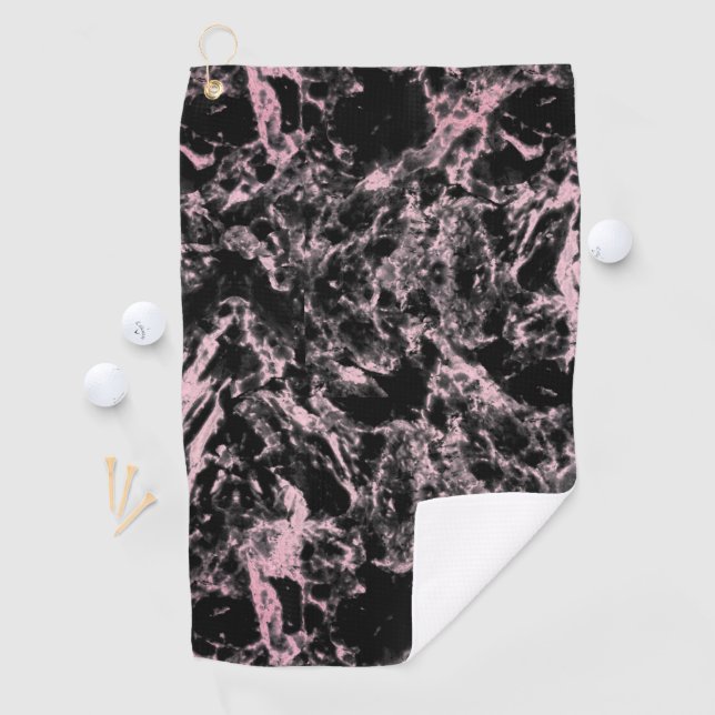 Pink and Black Marble  Golf Towel (InSitu)