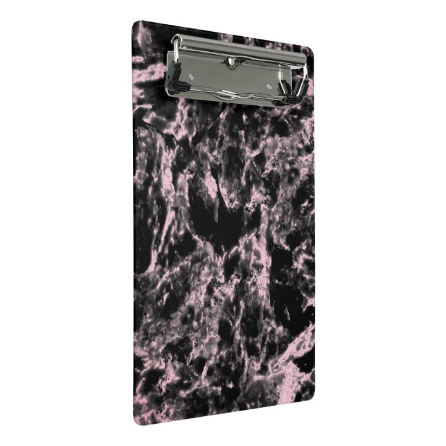 Pink and Black Marble  Mini Clipboard (Angled)