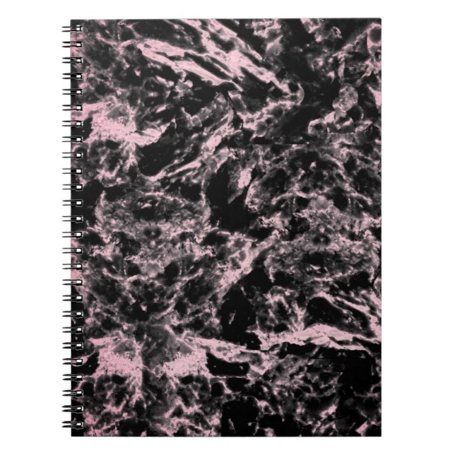 Pink and Black Marble  Notebook (Front)