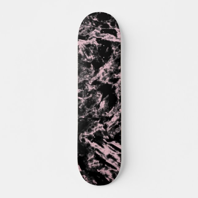 Pink and Black Marble  Skateboard (Front)