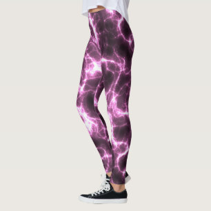 pink and Black Marble Swirl Abstract Leggings
